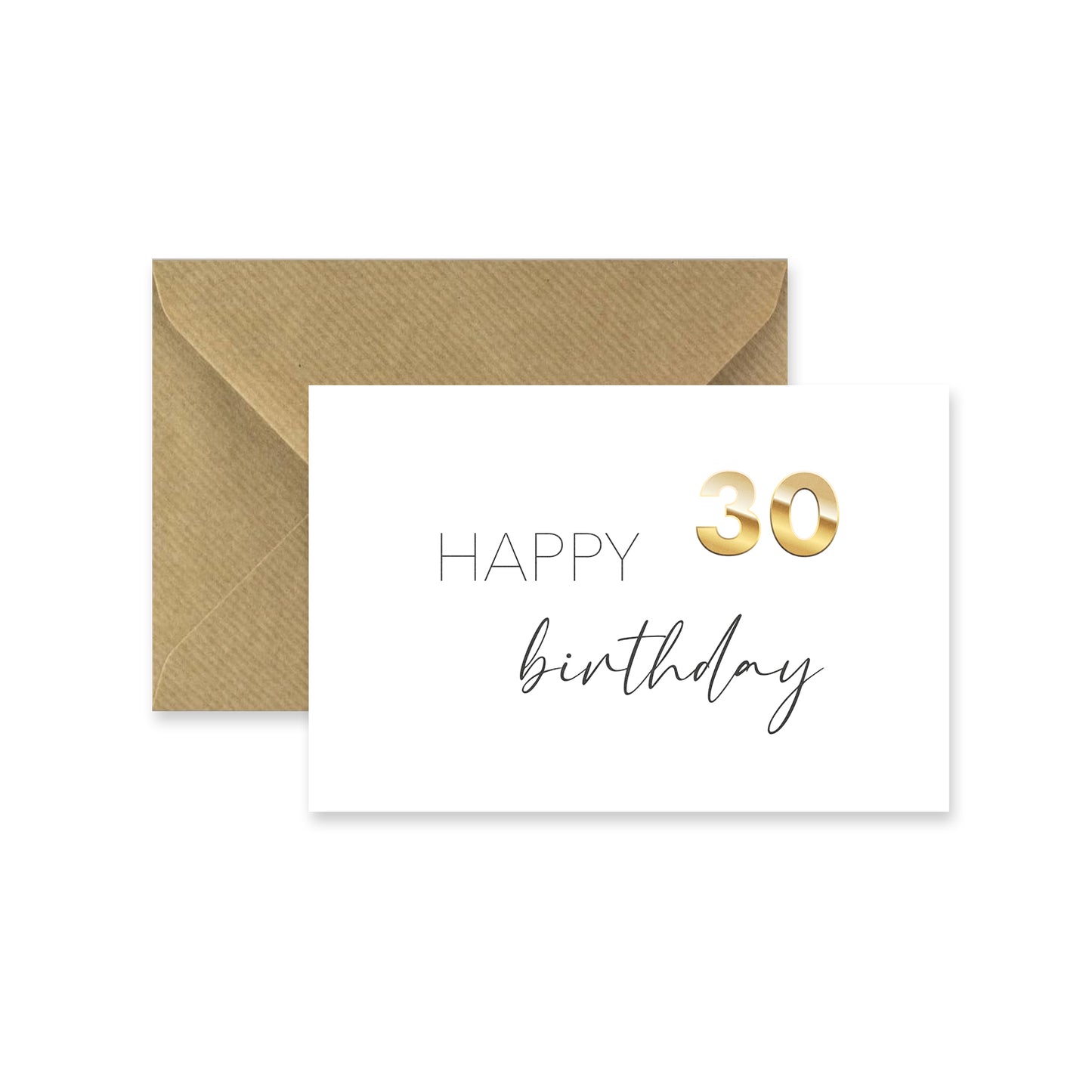 1 edle Geburtstagskarte zum 30. Geburtstag Klappkarte 10,5x14,8cm mit Umschlag