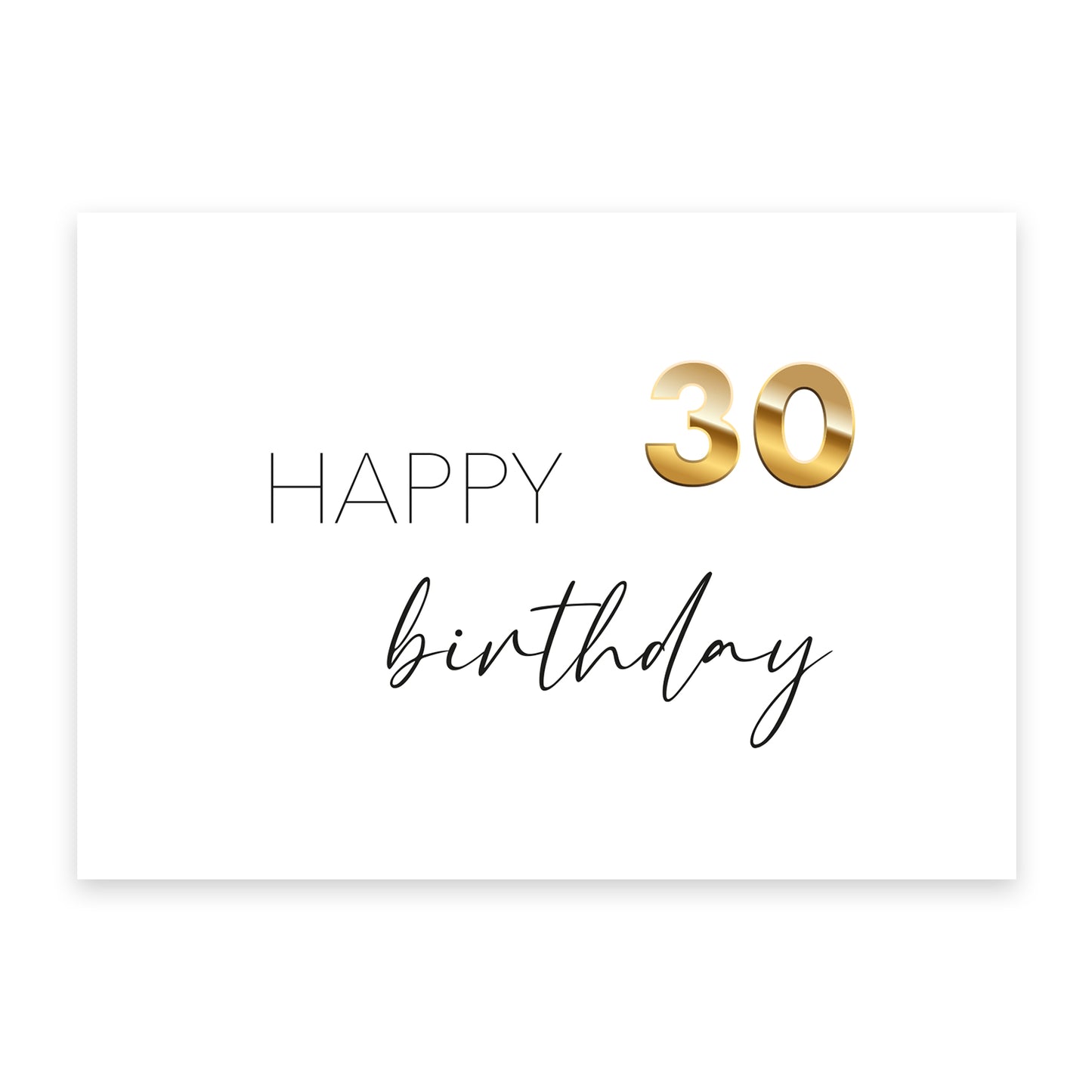 1 edle Geburtstagskarte zum 30. Geburtstag Klappkarte 10,5x14,8cm mit Umschlag