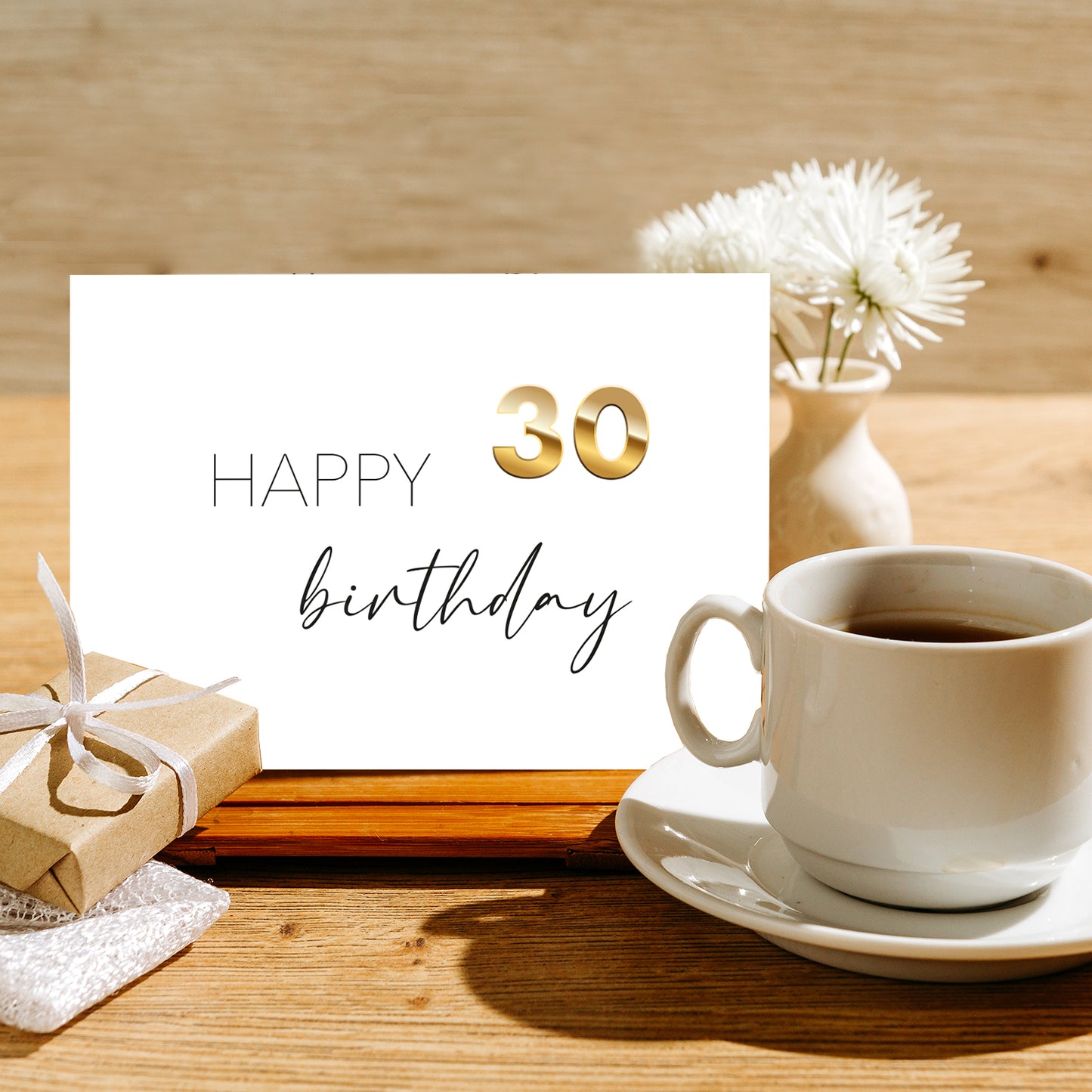 1 edle Geburtstagskarte zum 30. Geburtstag Klappkarte 10,5x14,8cm mit Umschlag