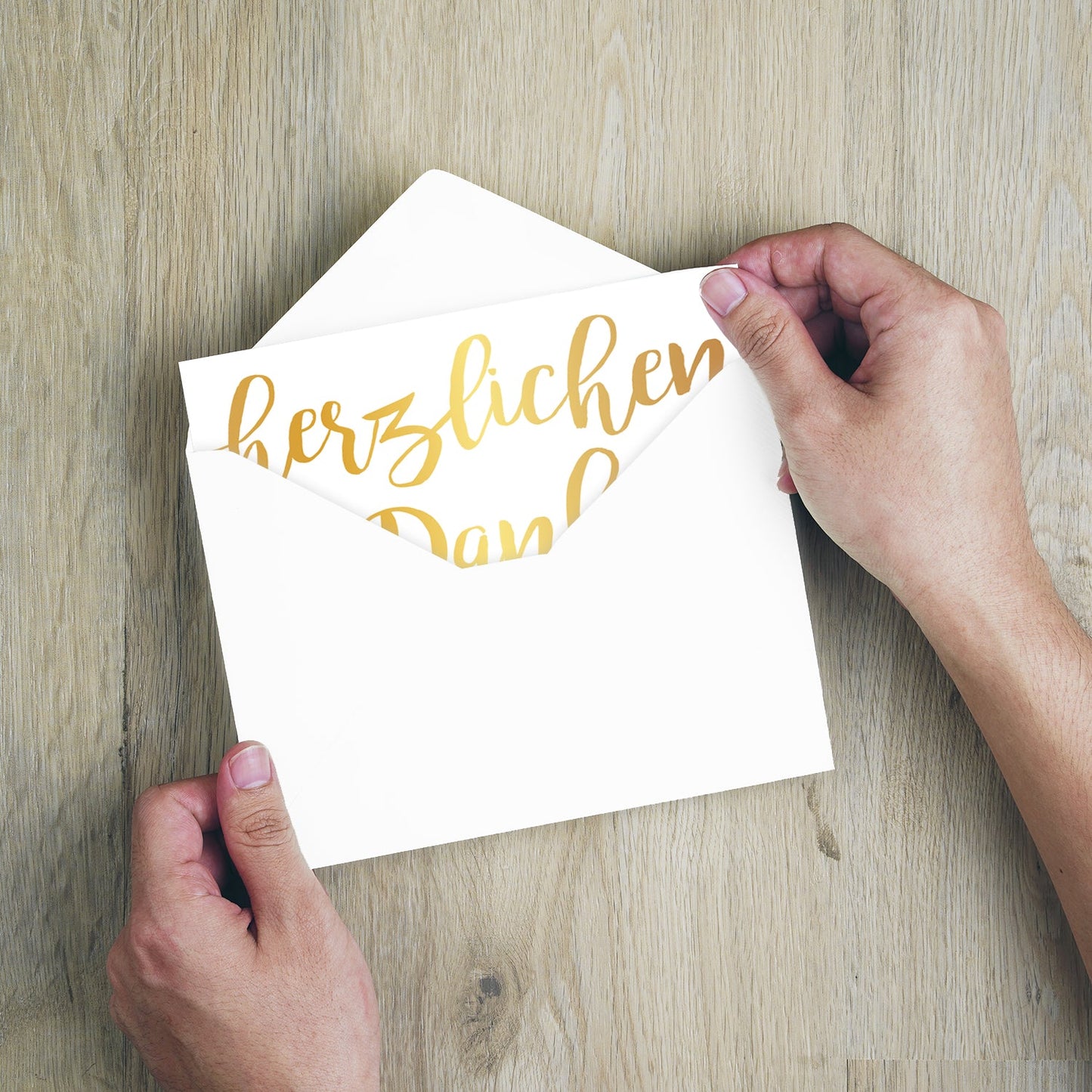 10 Stück Premium Dankeskarten (Klappkarten) mit Umschlägen, Danke Karten Geburt Merz Designkarten