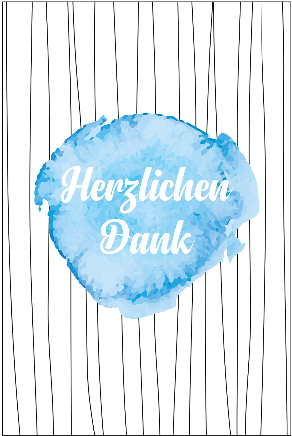 10 Stück Premium Dankeskarten (Klappkarten) mit Umschlägen, Danke Karten Geburt Merz Designkarten