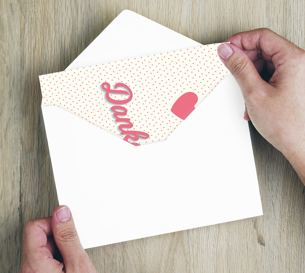 10 Stück Premium Dankeskarten (Klappkarten) mit Umschlägen, Danke Karten Geburt Merz Designkarten