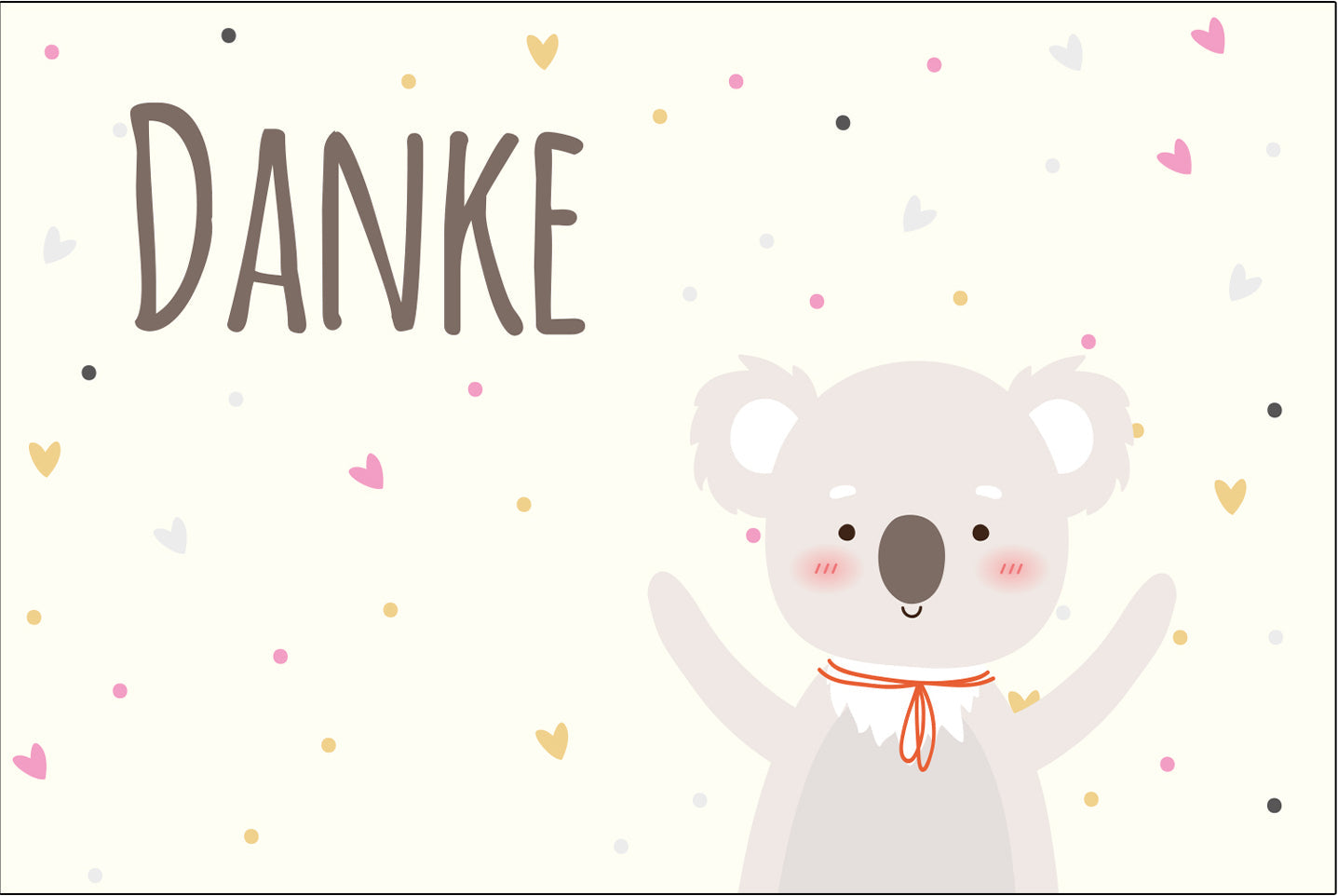 10 Stück Premium Dankeskarten (Klappkarten) mit Umschlägen, Danke Karten Geburt Merz Designkarten