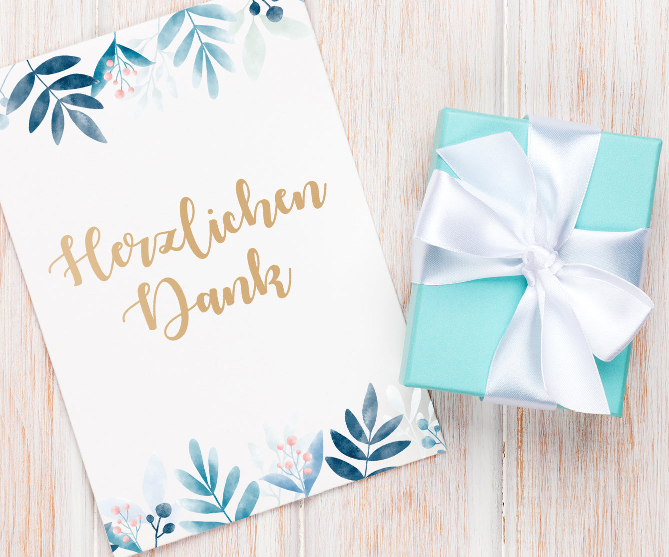 8 Stück Premium Dankeskarten (Klappkarten) mit Umschlägen, Danke Karten Geburt Merz Designkarten