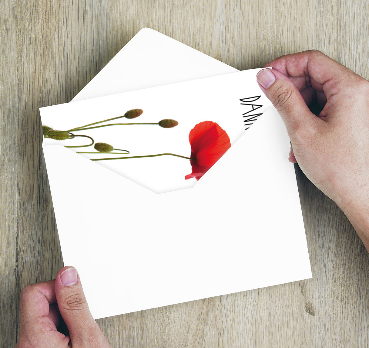 6 Premium Dankeskarten (Klappkarten) mit 6 Umschlägen, Danke Karten Grußkarte Merz Designkarten