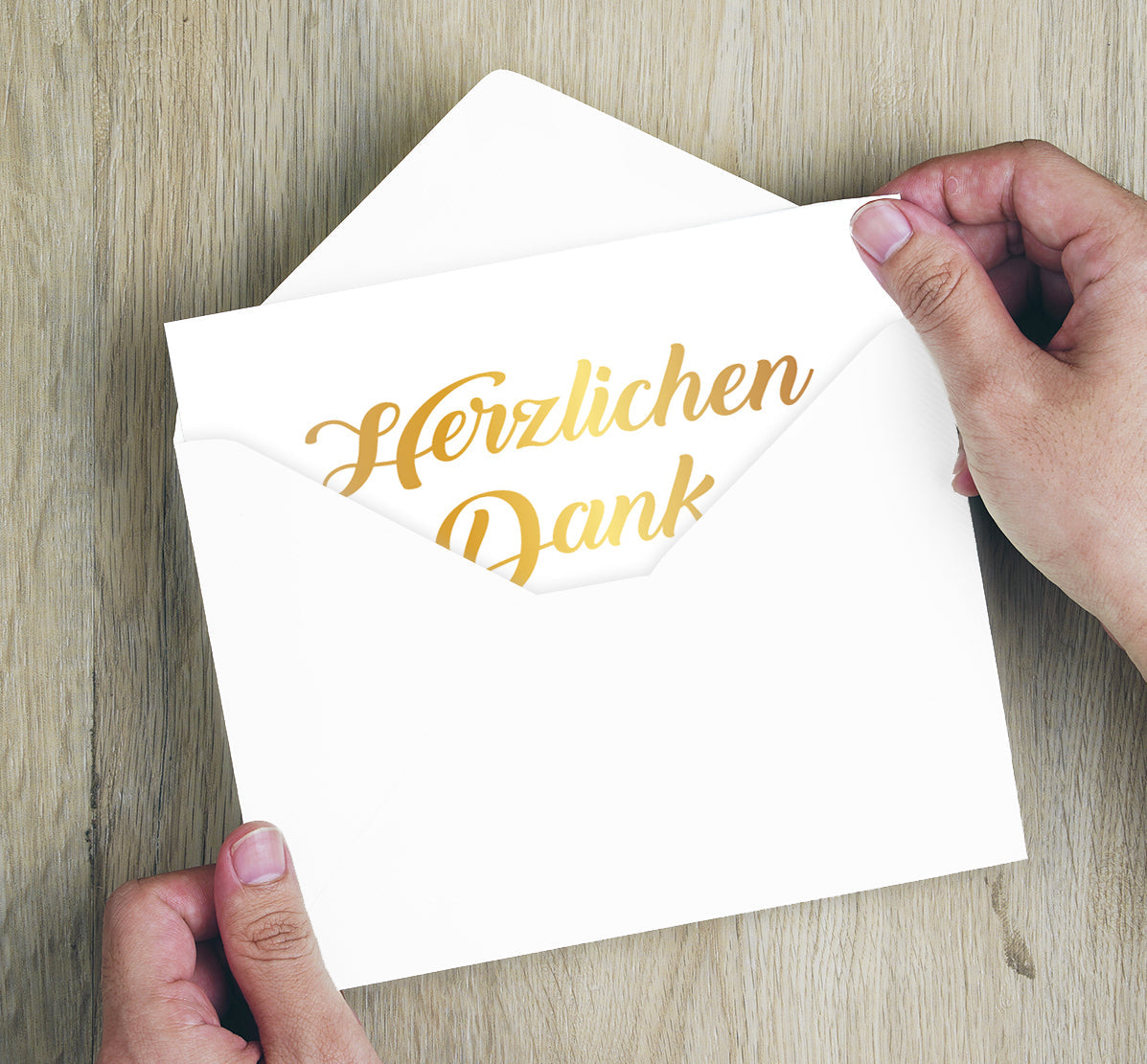 4 Premium Dankeskarten (Klappkarten) mit 4 Umschlägen, Danke Karten Grußkarte Merz Designkarten