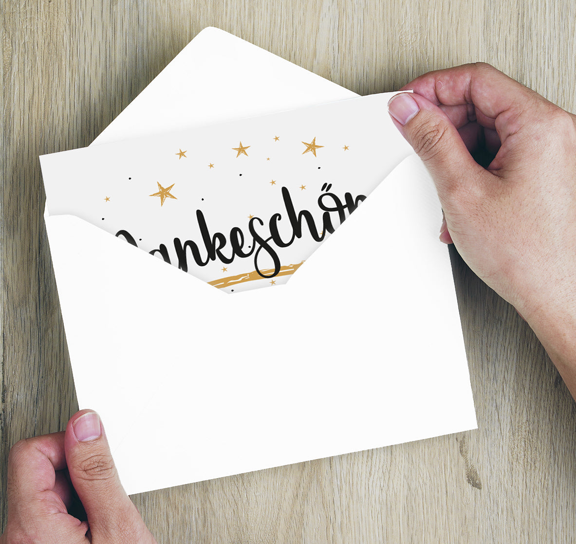 3 Premium Dankeskarten (Klappkarten) mit 3 Umschlägen, Danke Karten Grußkarte Merz Designkarten