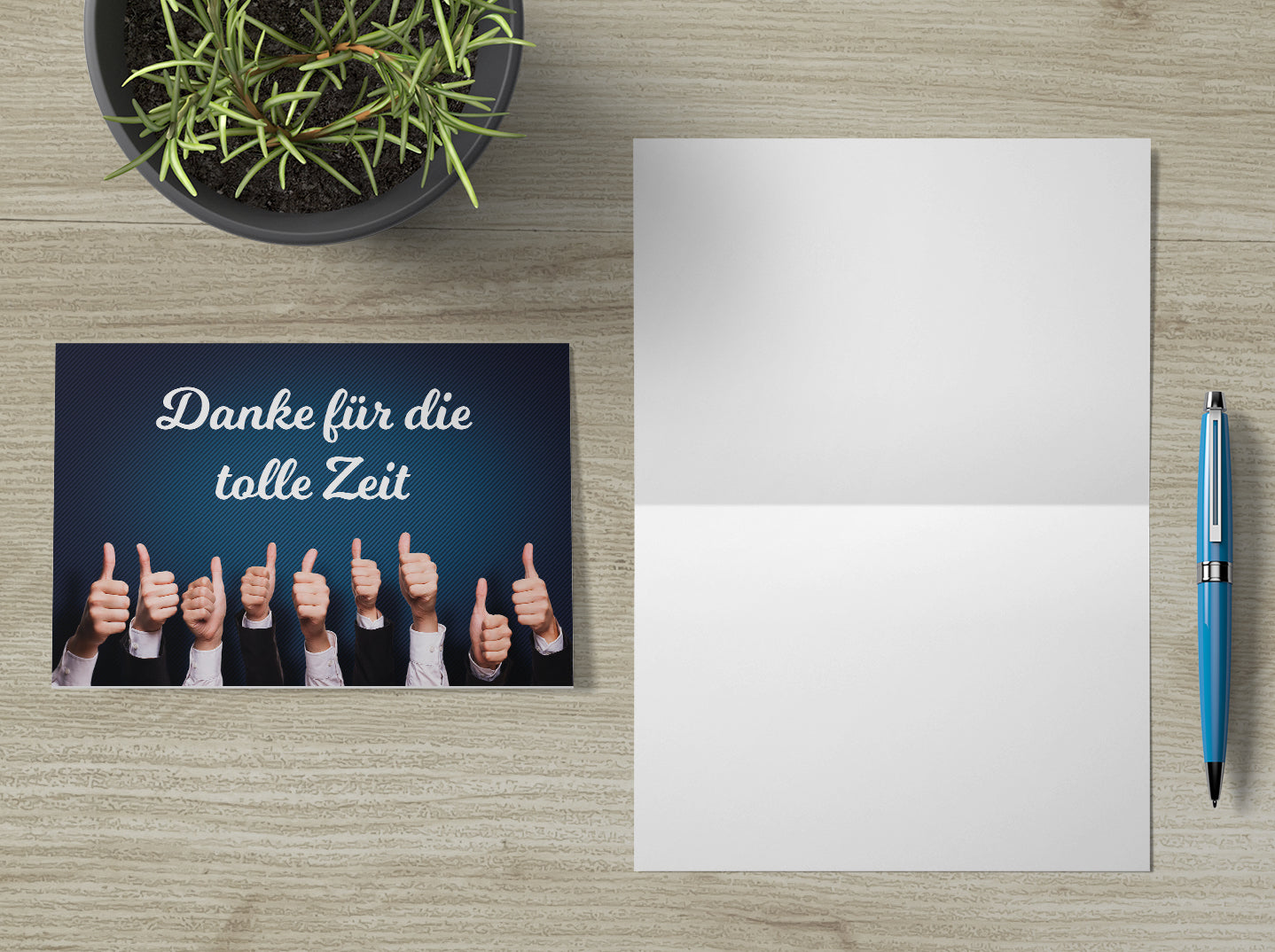 1 große Premium Abschiedskarte (Klappkarten) mit 1 Umschlag, Abschied Merz Designkarten