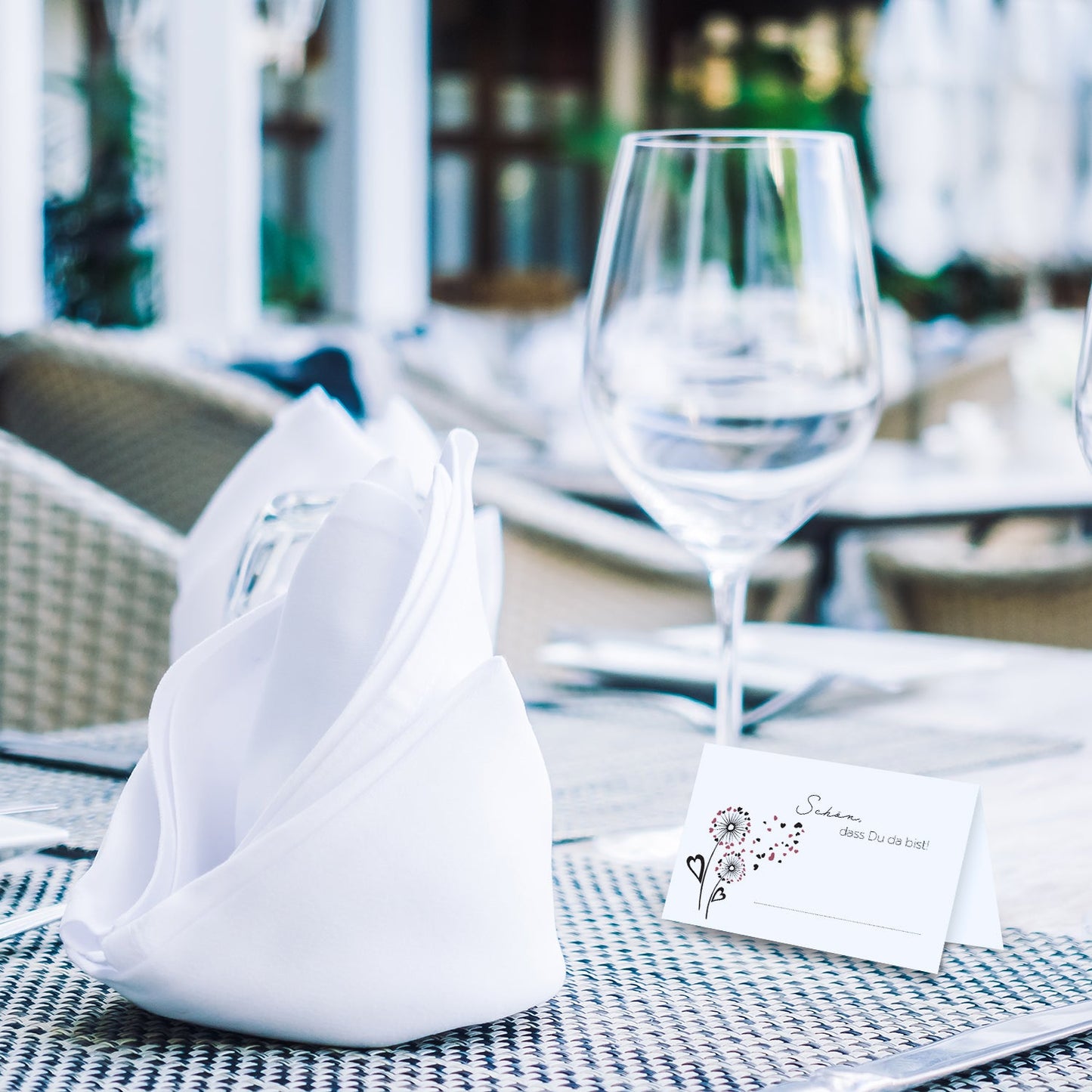 50 Premium-Tischkarten Platzkarten Namenskarten Namensschilder Hochzeit Feier Merz Designkarten