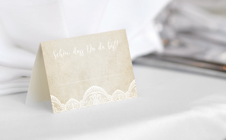 50 Premium-Tischkarten Platzkarten Namenskarten Namensschilder Hochzeit Feier