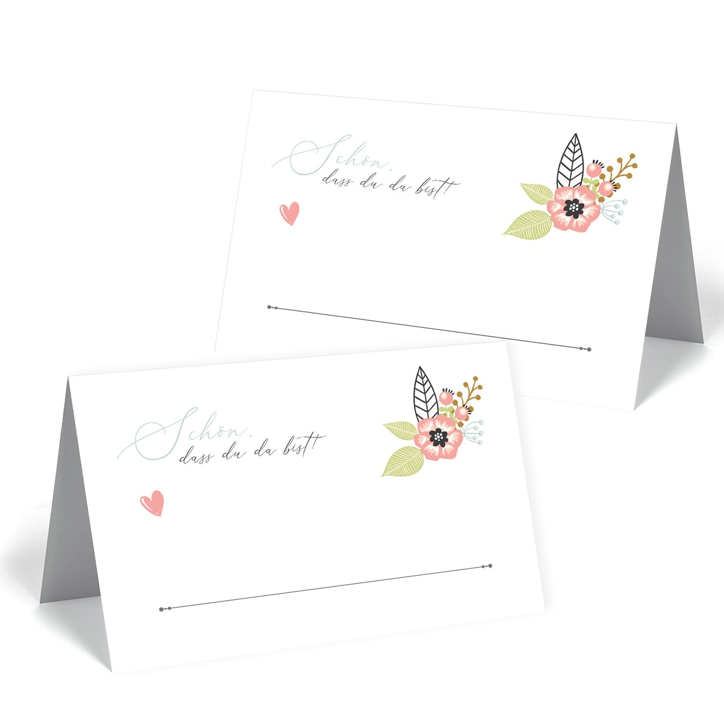 50 Premium-Tischkarten Platzkarten Namenskarten Namensschilder Hochzeit Feier Merz Designkarten