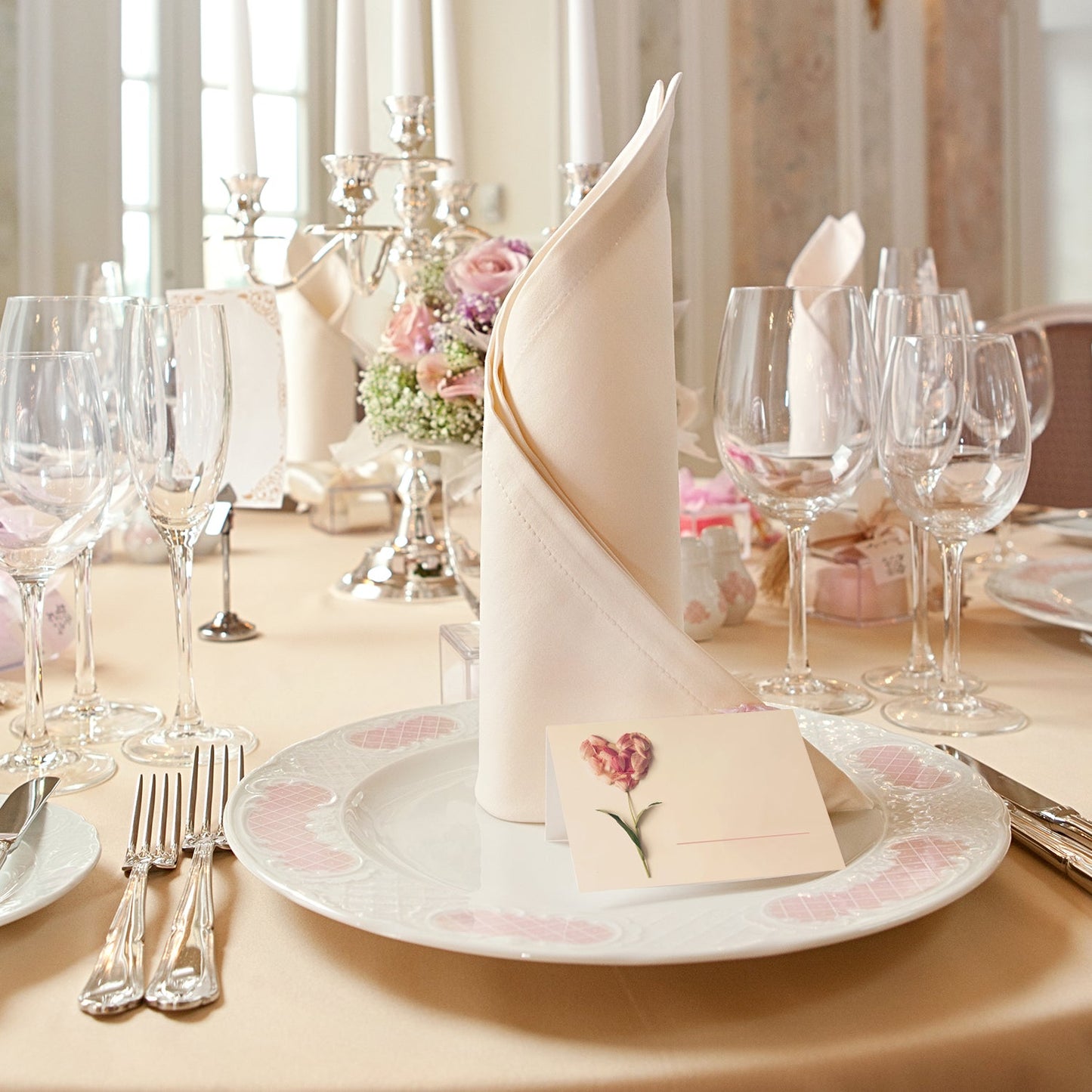 Tischkarten mit Motiv edle Blume - 50 Stück Merz Designkarten