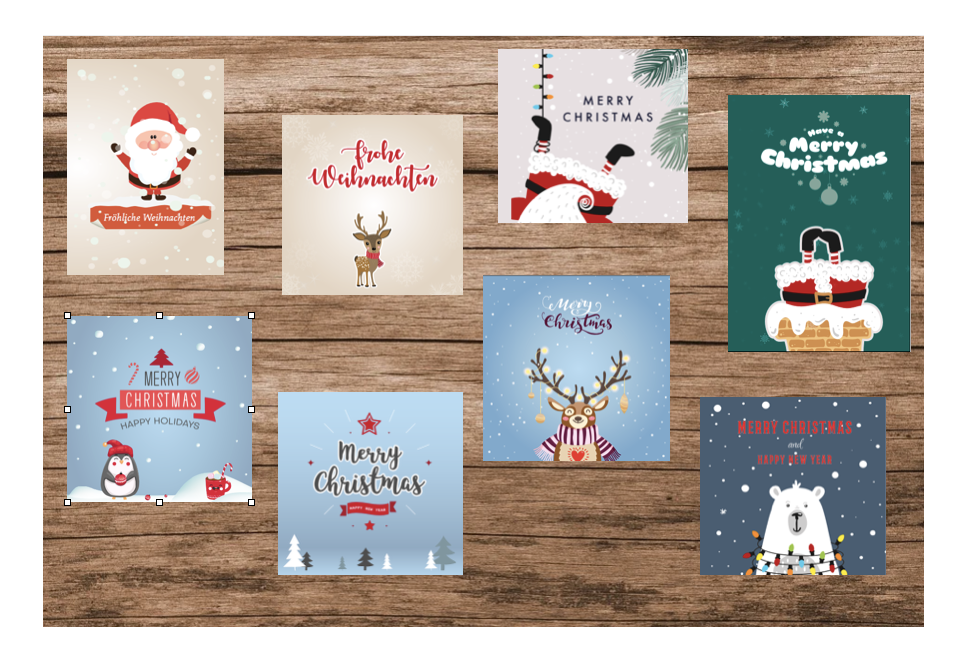 8 Weihnachtskarten Grußkarten für Weihnachten Klappkarten mit 8 Kuverts Merz Designkarten