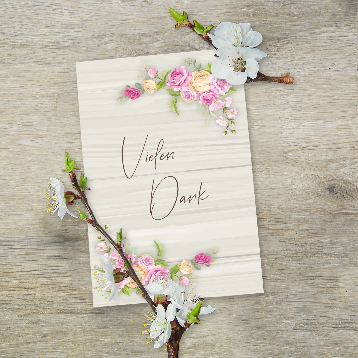 6 Stück Premium Dankeskarten (Klappkarten) mit Umschlägen, Danke Karten Geburt Merz Designkarten