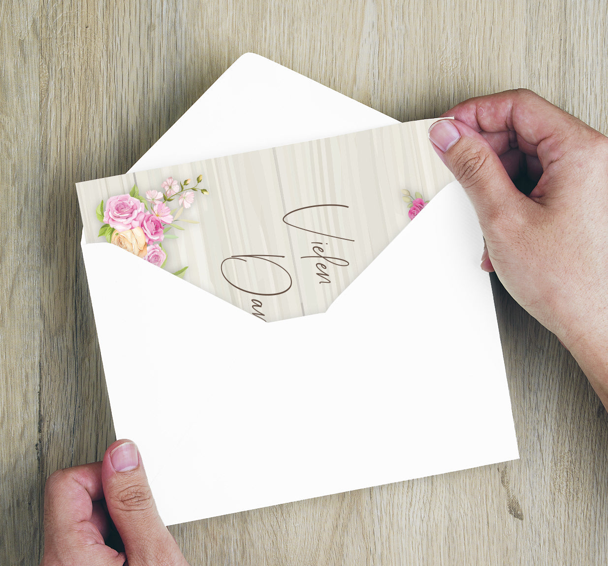 6 Stück Premium Dankeskarten (Klappkarten) mit Umschlägen, Danke Karten Geburt Merz Designkarten