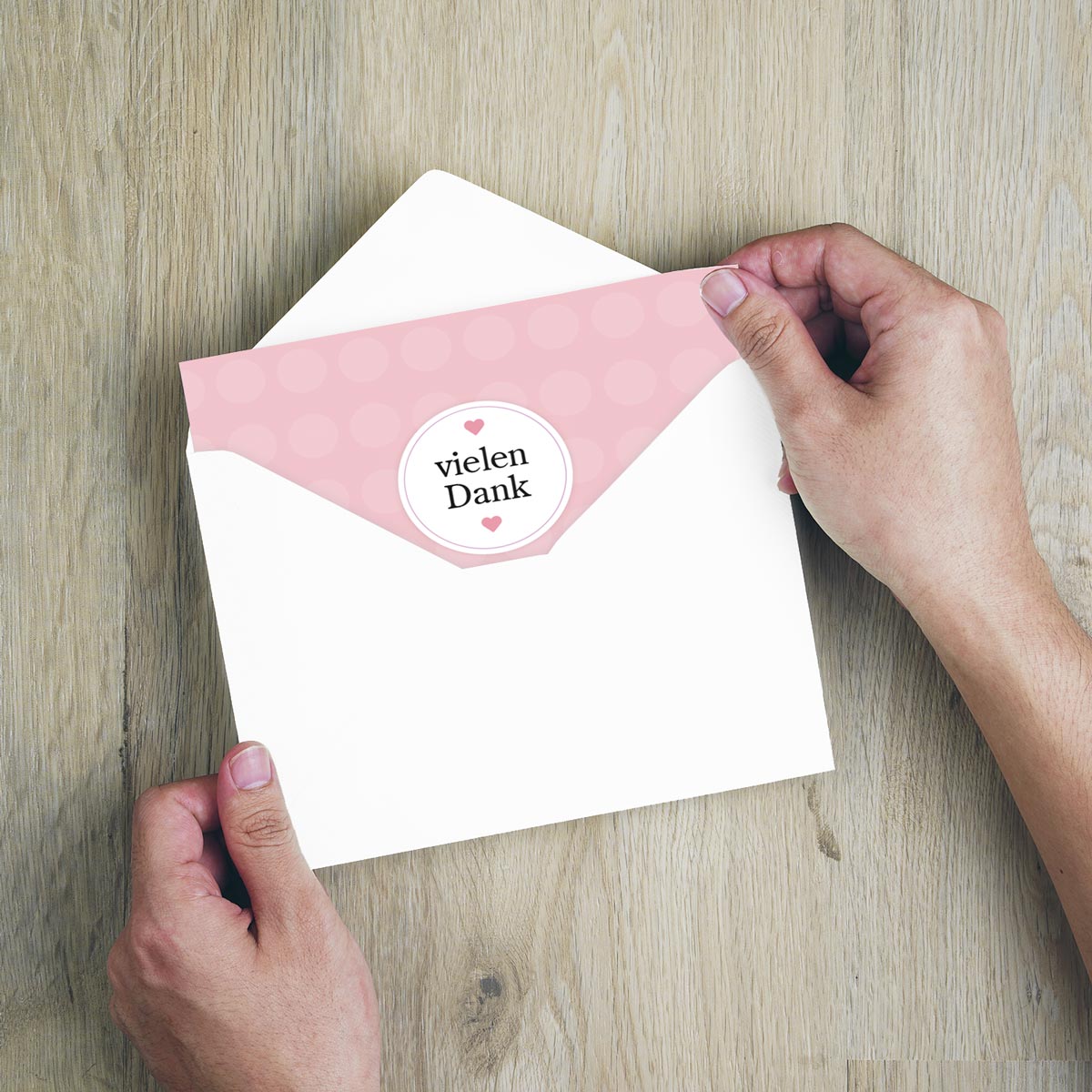 2 moderne Dankekarten 18x12cm mit Umschlag Handarbeit - Lieblingsladen