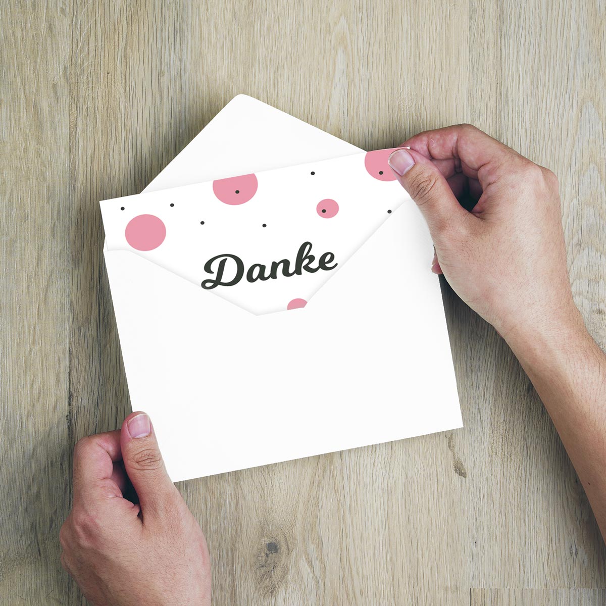 2 moderne Dankekarten 18x12cm mit Umschlag Handarbeit - Lieblingsladen