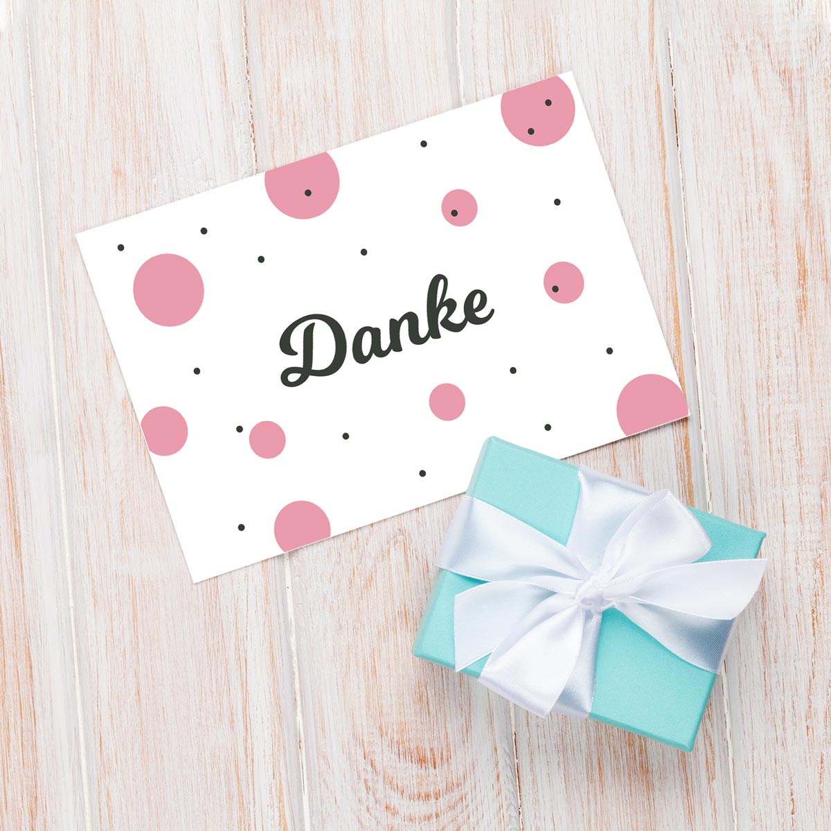 4Stück Premium Dankeskarten (Klappkarten) mit 4 Umschlägen, Danke Karten Geburt Merz Designkarten