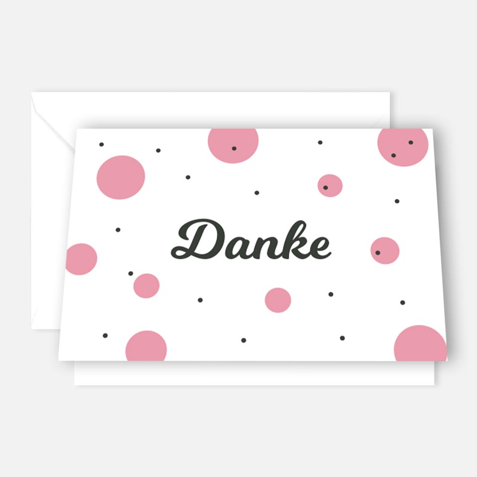 2 moderne Dankekarten 18x12cm mit Umschlag Handarbeit - Lieblingsladen