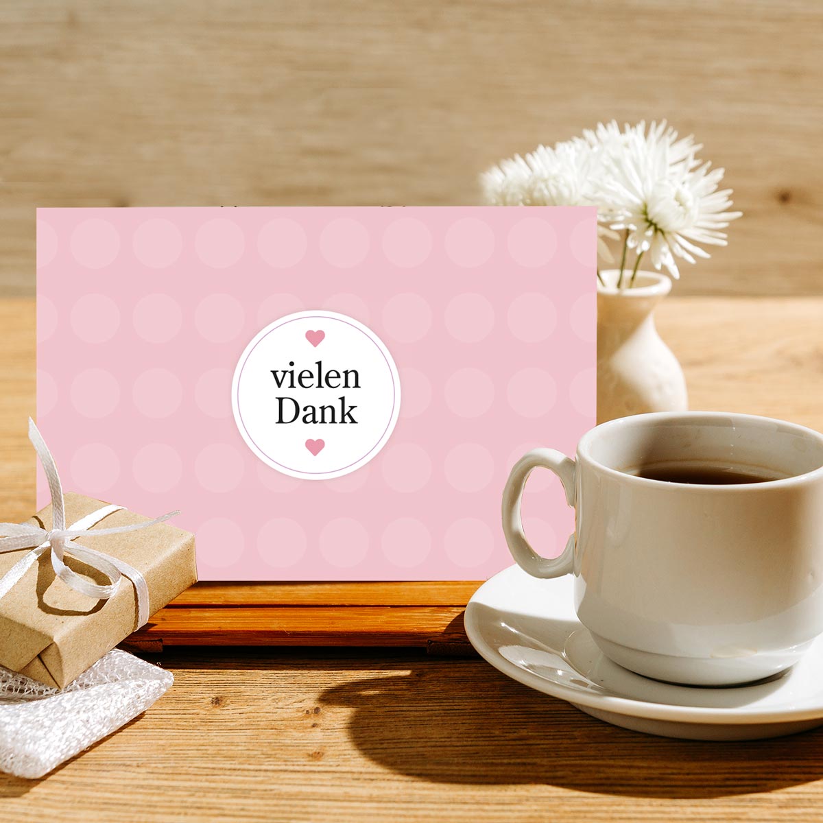 4Stück Premium Dankeskarten (Klappkarten) mit 4 Umschlägen, Danke Karten Geburt Merz Designkarten