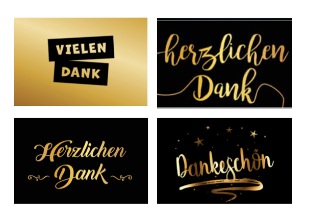 4 Premium Dankeskarten 12x18cm, Klappkarten +4 Kuverts, Danke Karten Dankekarten Merz Designkarten