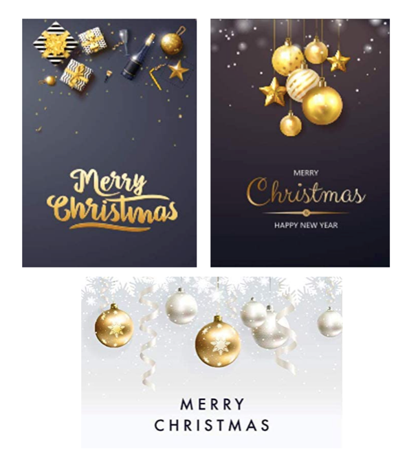 3 Weihnachtskarten Grußkarten für Weihnachten Klappkarten mit Umschlag Karten Merz Designkarten