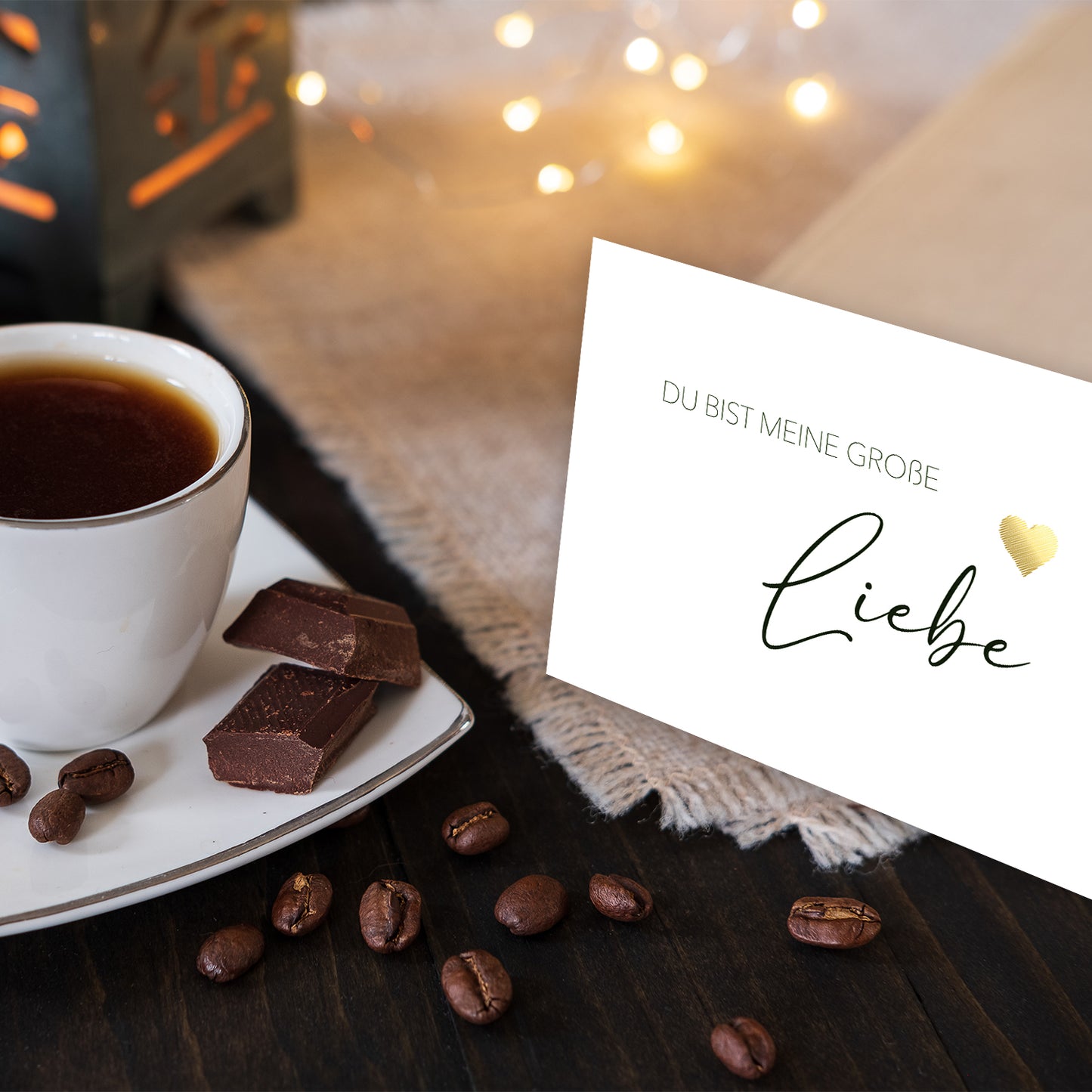 1 Premium Karte für die Liebe mit 1 Umschlag, Danke Karten Geburt