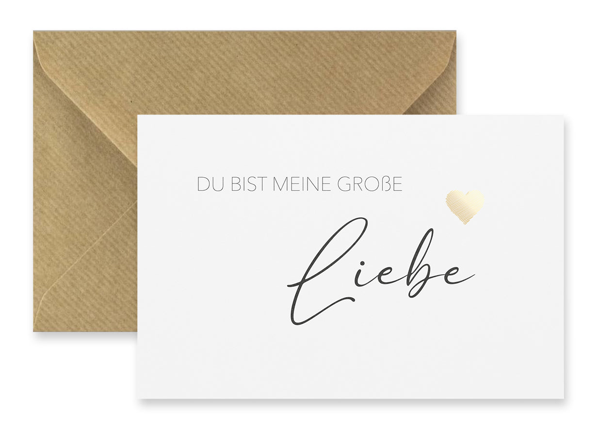 1 Premium Karte für die Liebe mit 1 Umschlag, Danke Karten Geburt