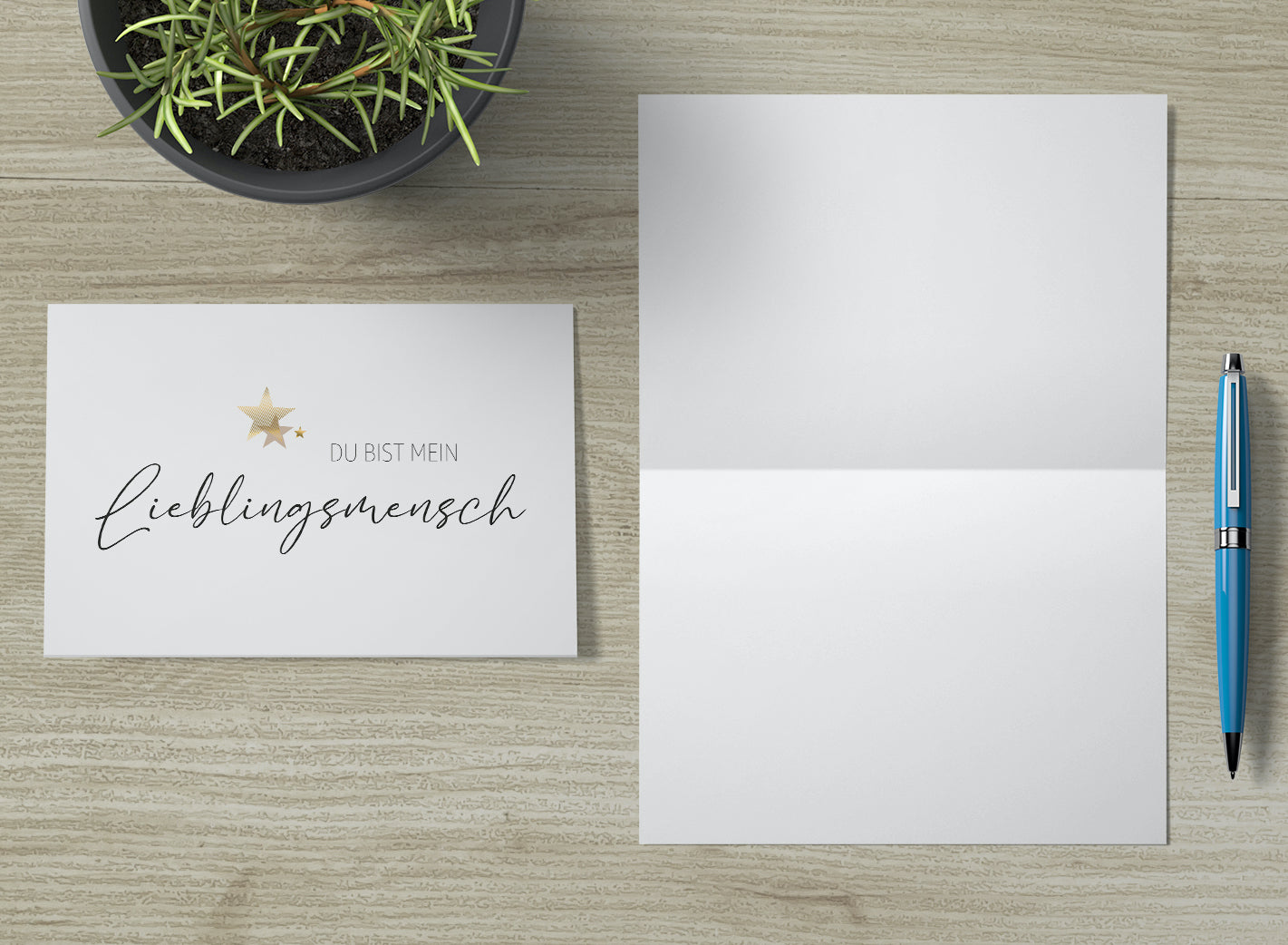 1 edle Grußkarte Klappkarte + Umschlag  Lieblingsmensch Liebe Freundschaft Handarbeit - Lieblingsladen