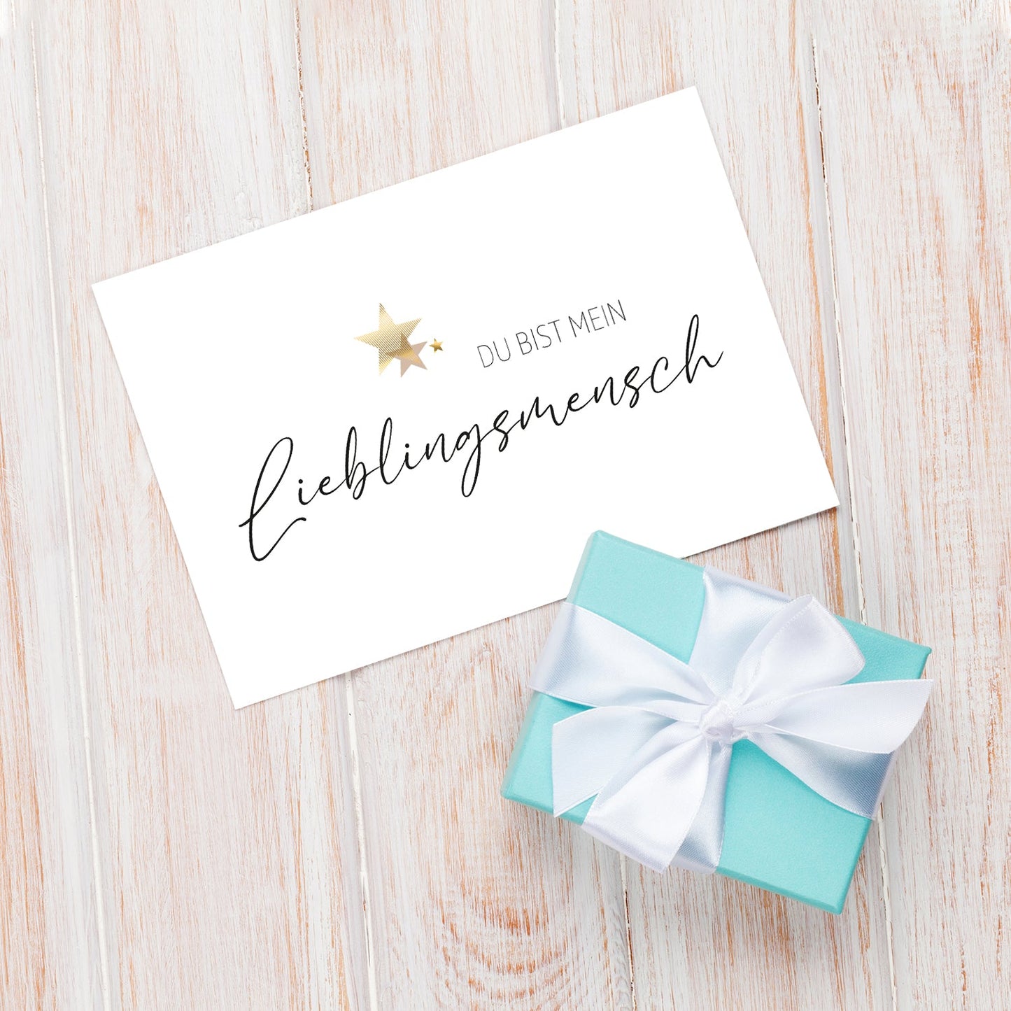 1 edle Grußkarte Klappkarte + Umschlag  Lieblingsmensch Liebe Freundschaft Handarbeit - Lieblingsladen