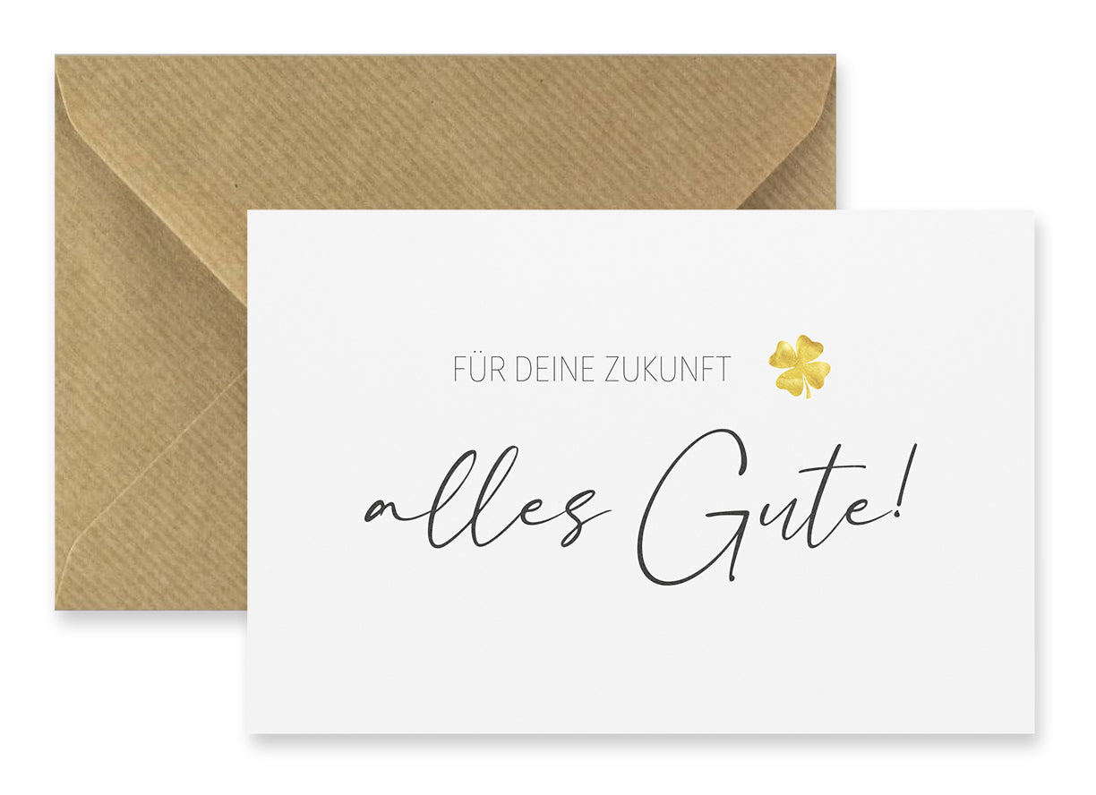 1 edle Grußkarte Abschied Karte Kollegin Pension Rente 10,5x14,8cm Klappkarte Merz Designkarten
