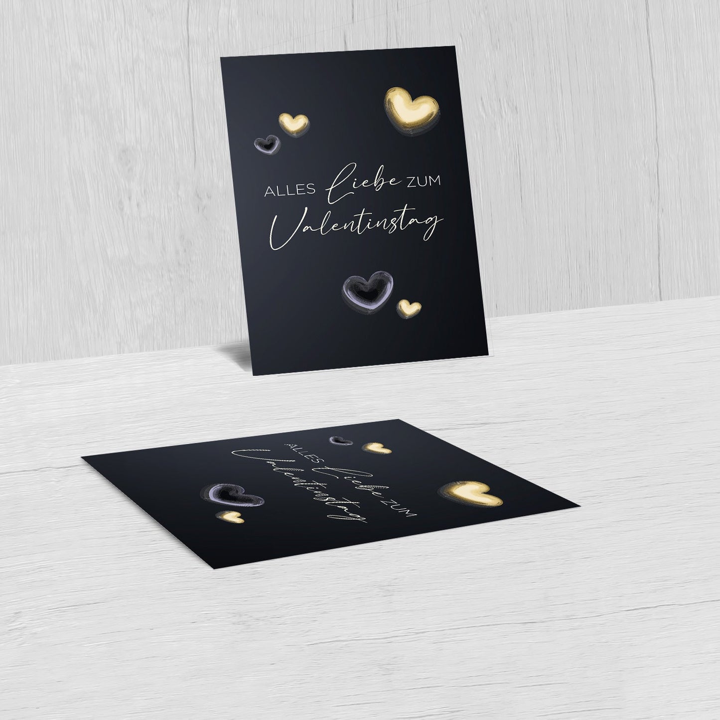 1 edle Valentinstagskarte 12x18cm Klappkarte +Umschlag Liebe Valentinstag Karte Merz Designkarten