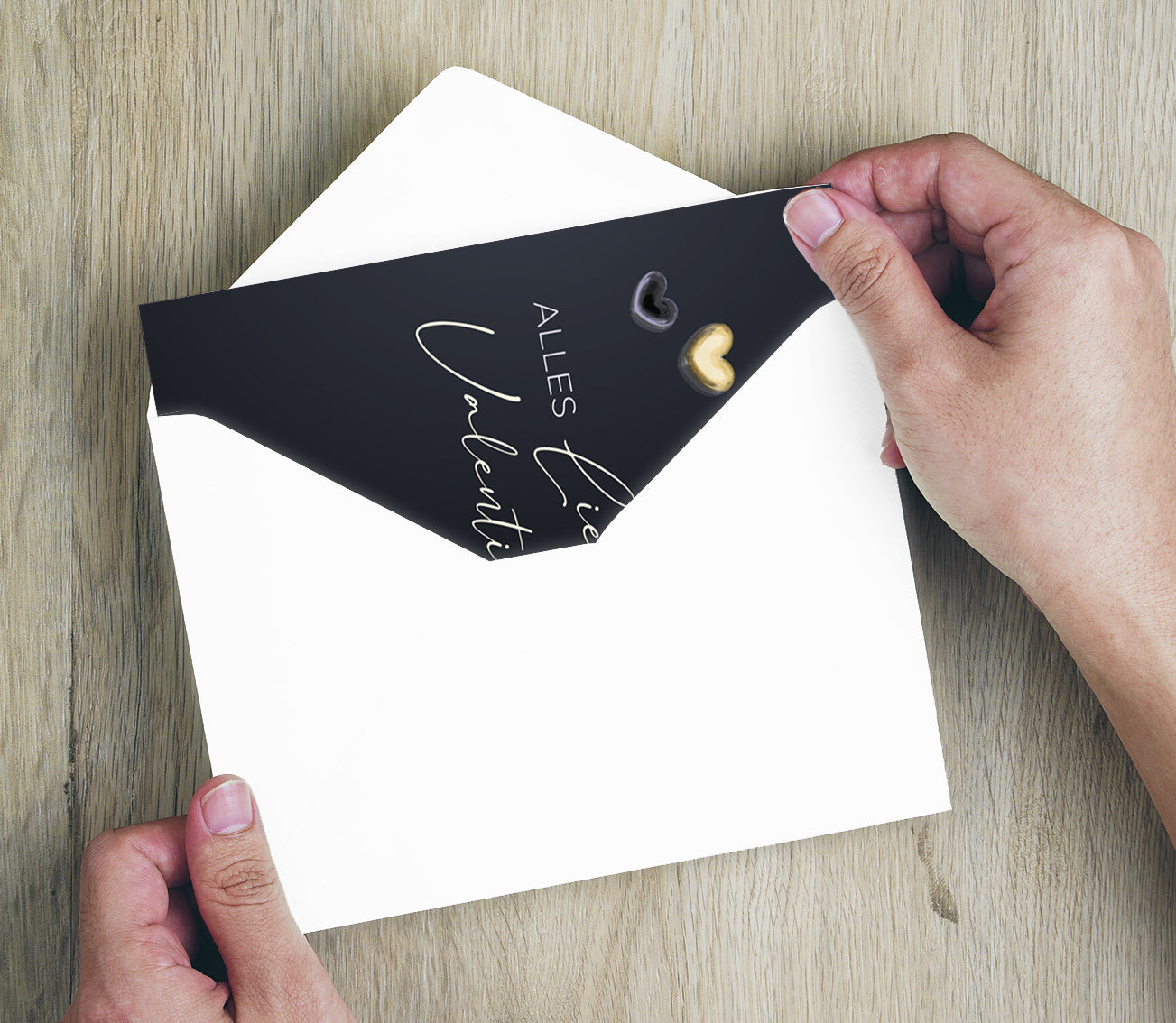 1 edle Valentinstagskarte 12x18cm Klappkarte +Umschlag Liebe Valentinstag Karte Merz Designkarten