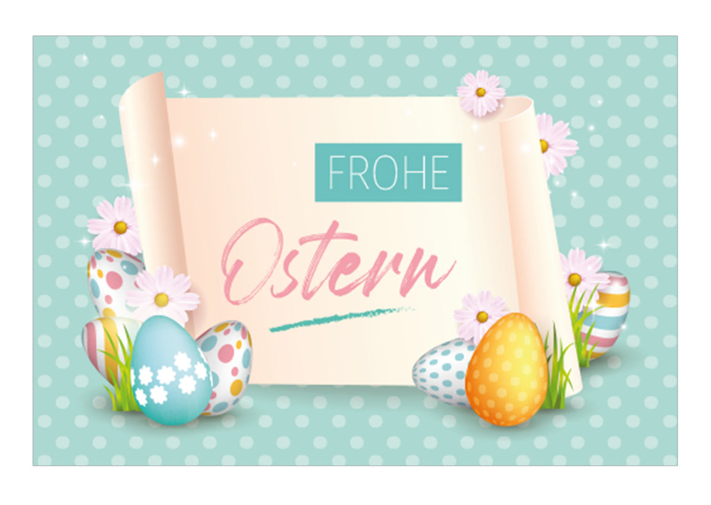 6 Premium Osterkarte Grußkarten Ostern Klappkarte mit 6 Umschläge 12x18cm Karten Merz Designkarten