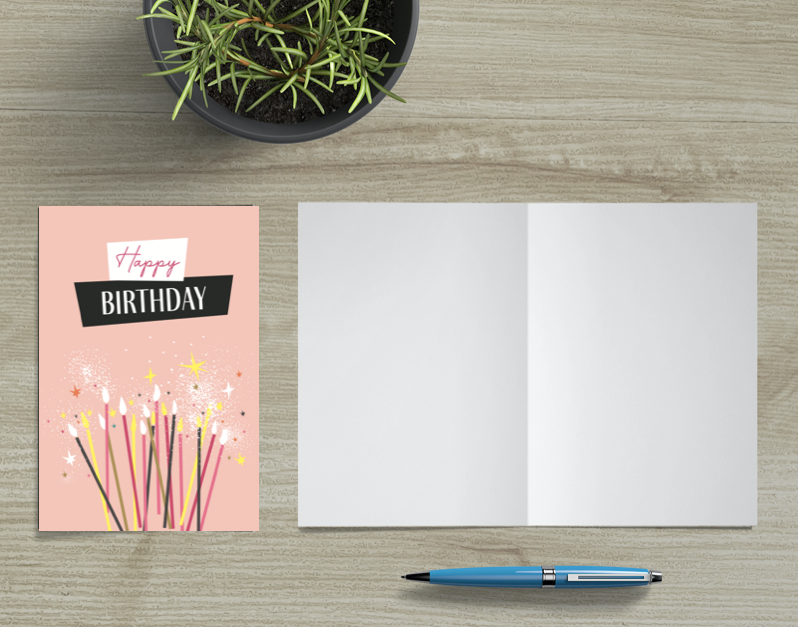 1 Premium Geburtstagskarten happy birthday 18x12cm + 4 Kuverts Geburtstag Karten Handarbeit - Lieblingsladen