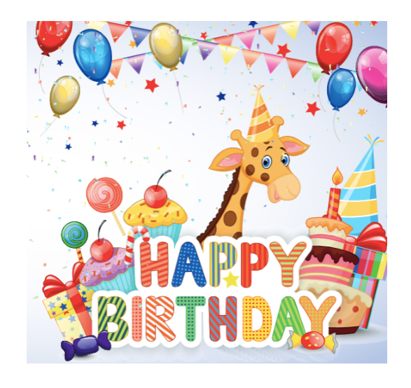 1 Geburtstagskarte Happy Birthday für Kinder Giraffe 14,8x14,8cm mit 1 Umschlag Merz Designkarten