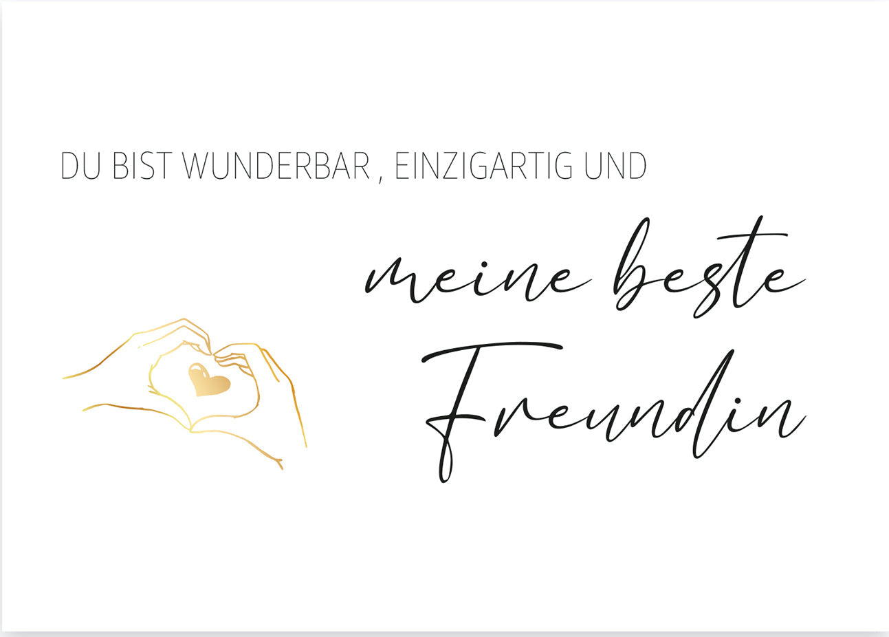 1 edle Karte Grußkarte für beste Freundin Klappkarte 10,5x14,8cm + Naturumschlag Merz Designkarten