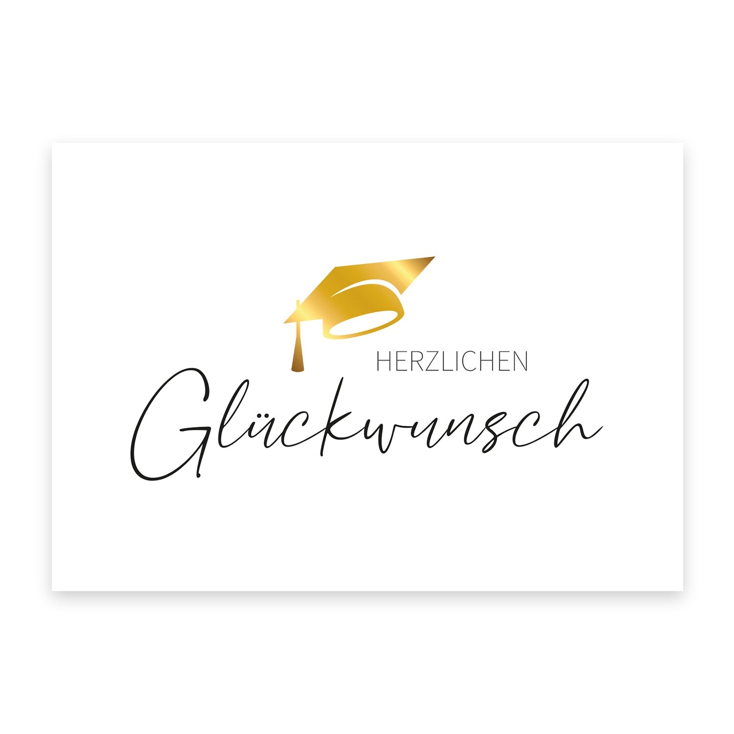 1 Premium Glückwunschkarte zum Abschluss Klappkarte 10,5x14,8cm + Naturumschlag Merz Designkarten