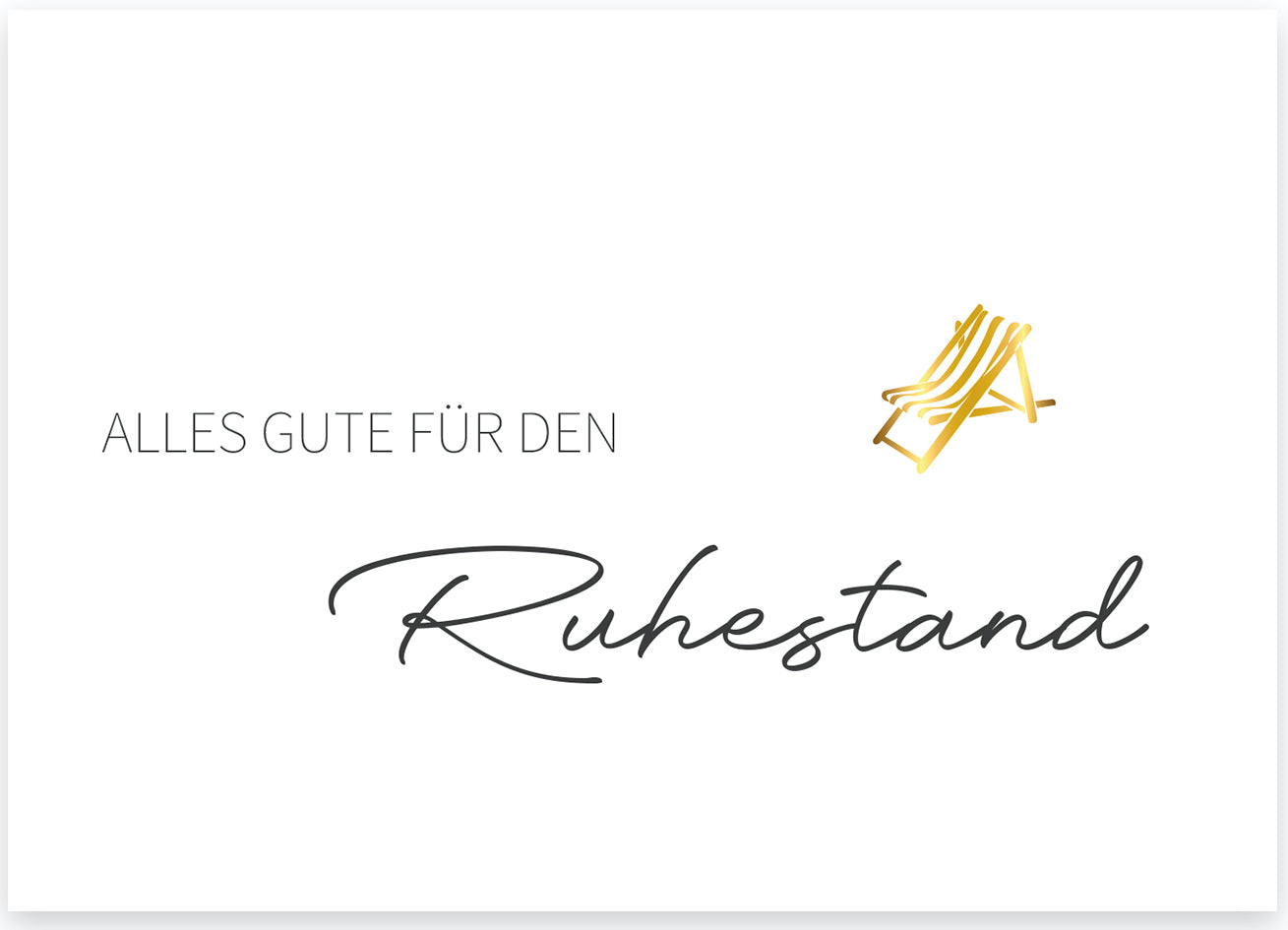 1 edle Glückwunschkarte Ruhestand Rente Klappkarte 10,5x14,8cm + 1 Naturumschlag Merz Designkarten
