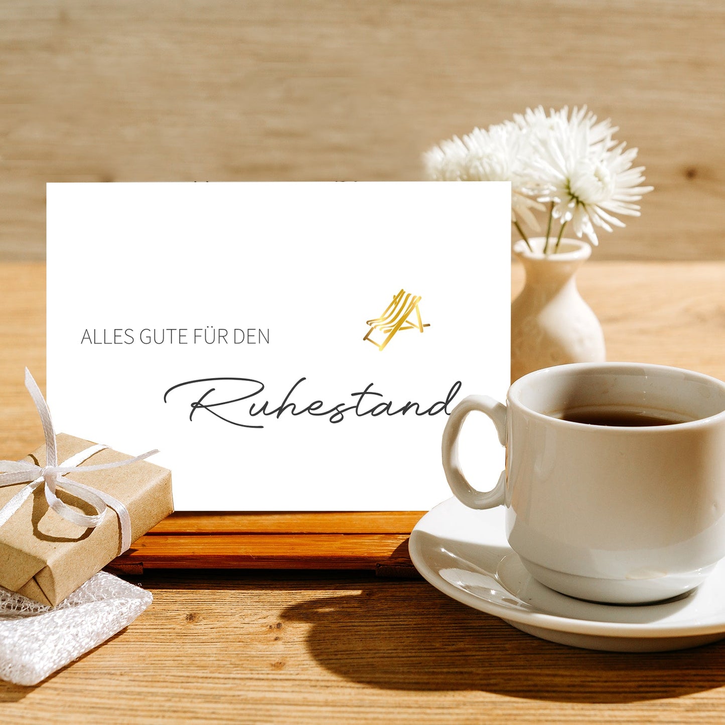 1 edle Glückwunschkarte Ruhestand Rente Klappkarte 10,5x14,8cm + 1 Naturumschlag Merz Designkarten