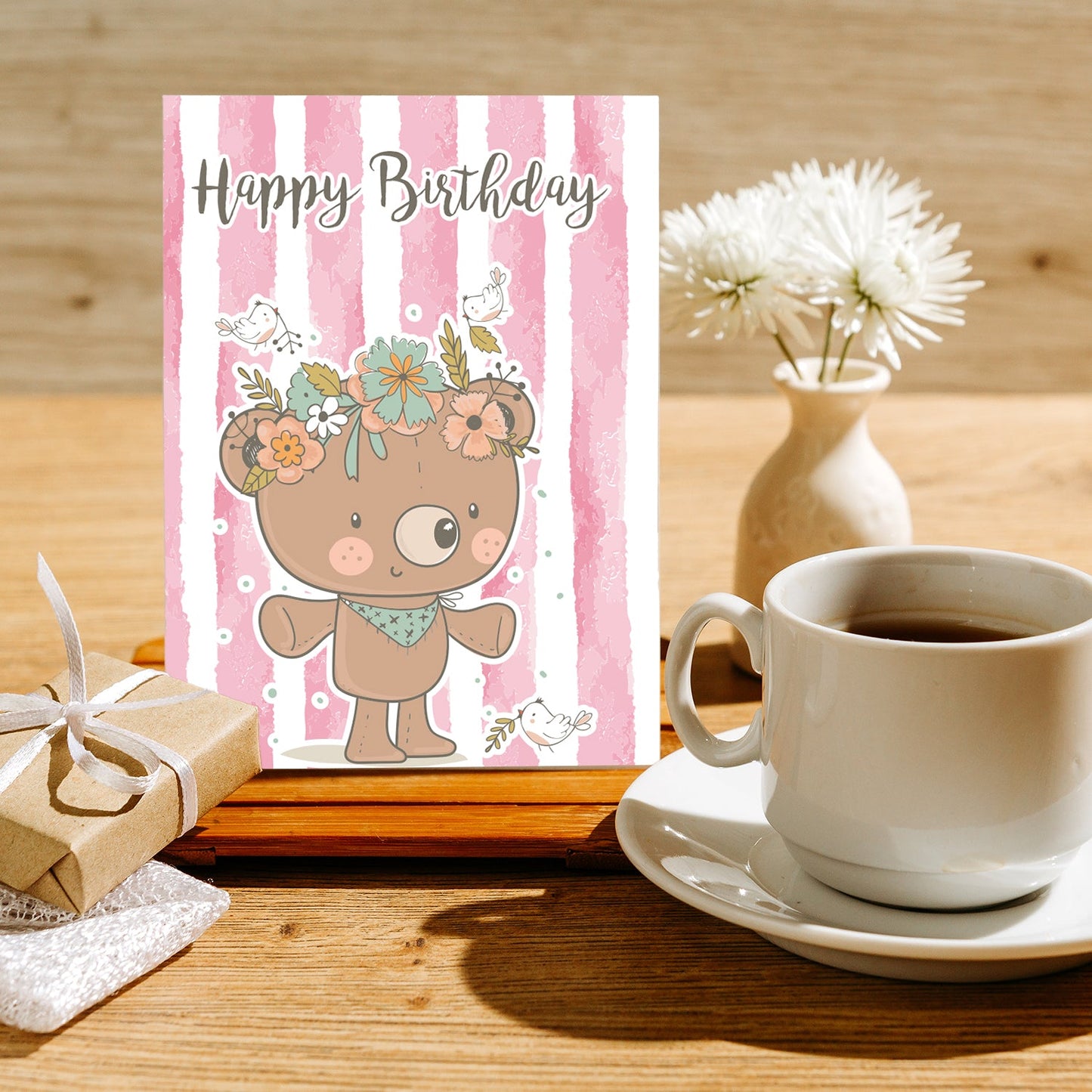 1 edle Geburtstagskarte Happy Birthday Klappkarte 18x12cm mit 1 weißen Umschlag Merz Designkarten