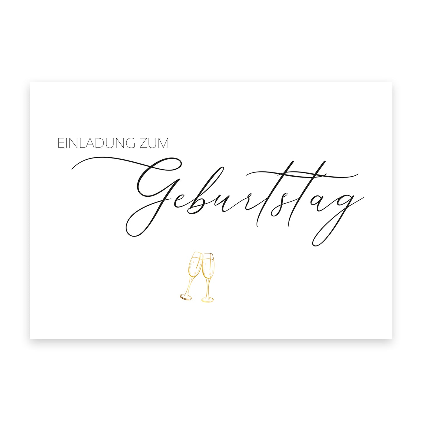 1 Einladungskarte Geburtstag Klappkarte 10,5x14,8cm + Naturumschlag - Einladung