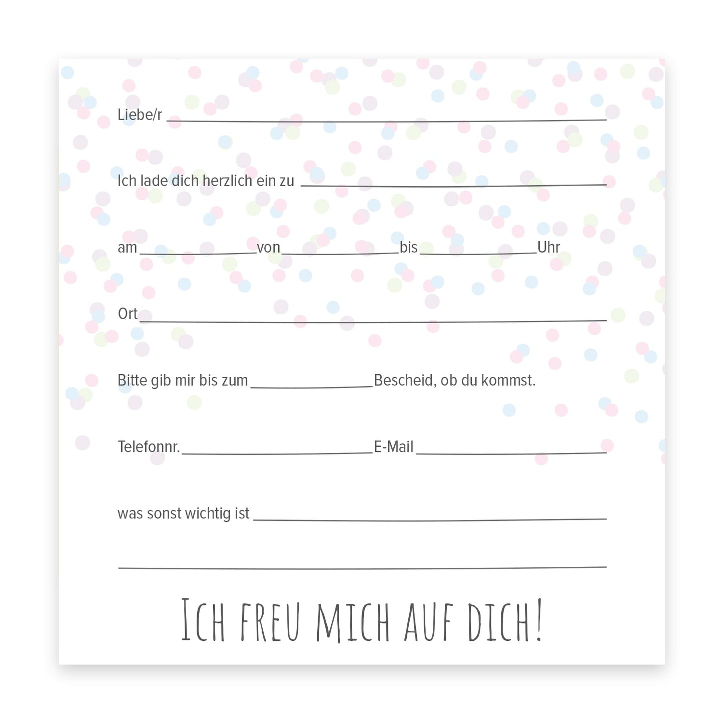 12 Einladungskarten Kindergeburtstag Party Postkarten 14,8x14,8cm + 12 Umschläge Merz Designkarten
