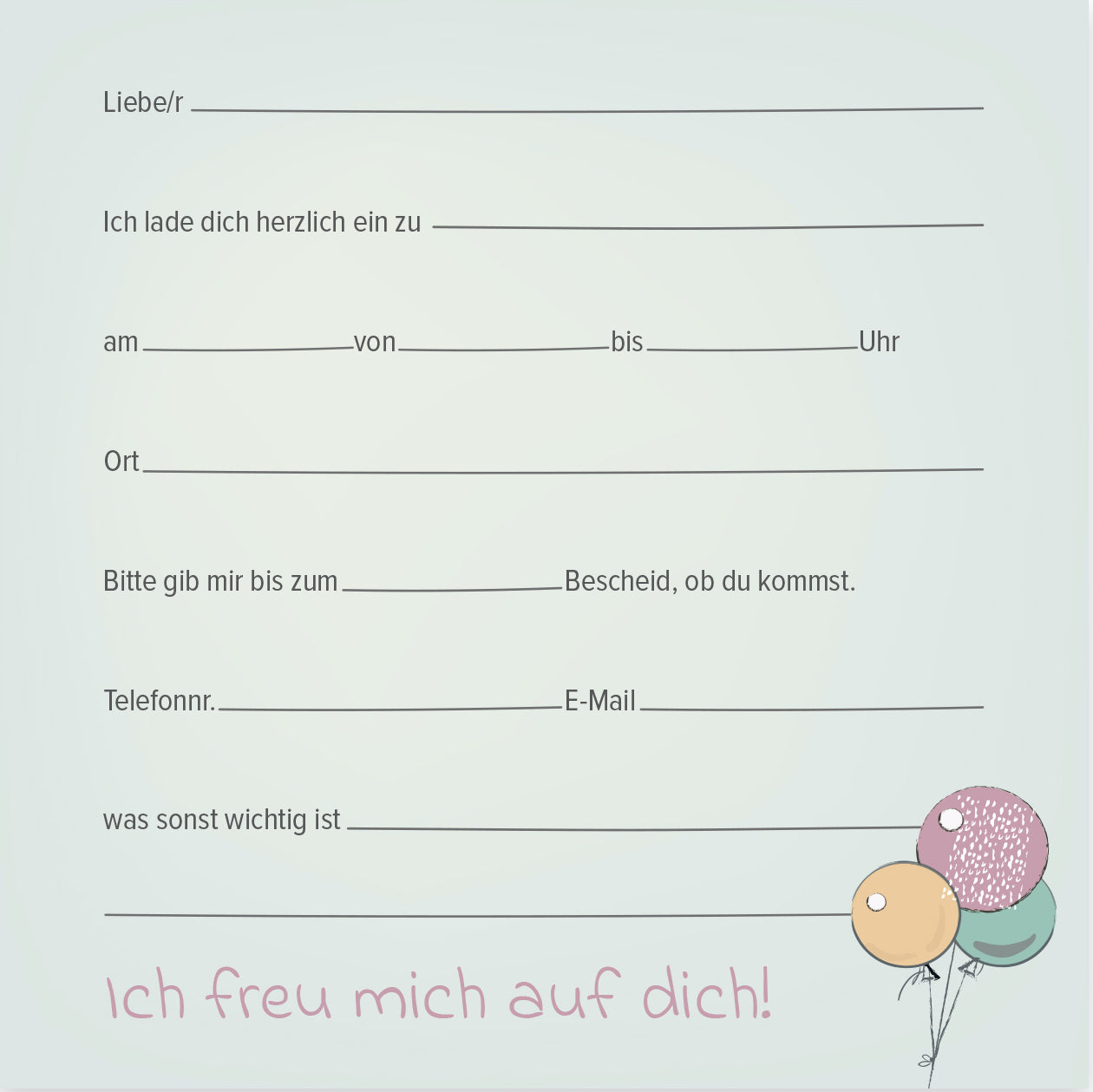 12 Einladungskarten Kindergeburtstag Mädchen Postkarten 14,8x14,8cm + 12 Kuverts Merz Designkarten