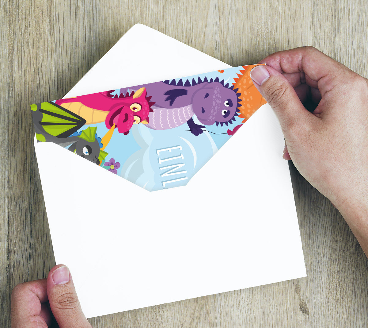 12 Einladungskarten Kindergeburtstag Dino Postkarten 14,8x14,8cm + 12 Umschläge Merz Designkarten