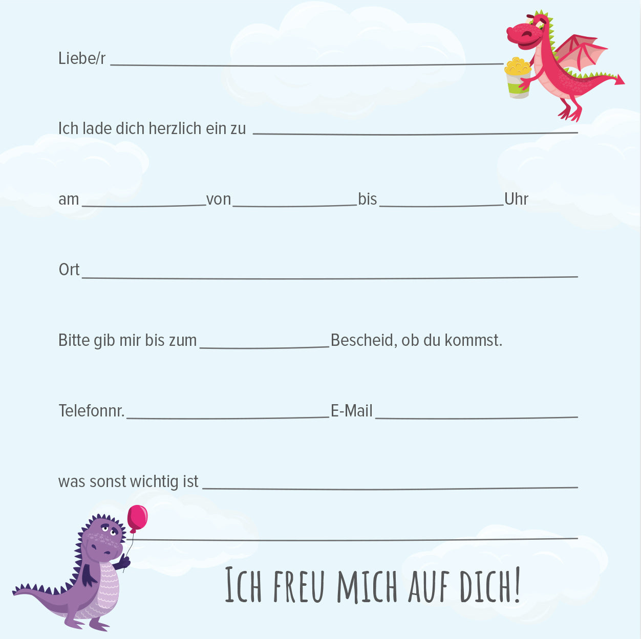 12 Einladungskarten Kindergeburtstag Dino Postkarten 14,8x14,8cm + 12 Umschläge Merz Designkarten