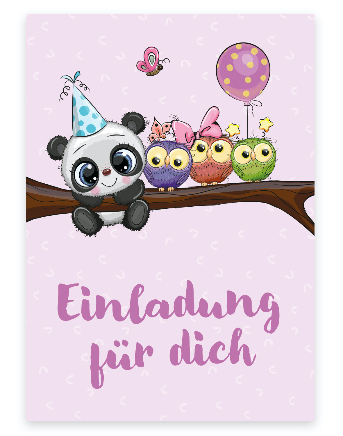 12 Einladungskarten Kindergeburtstag Panda Postkarten 14,8x10,5cm + 12 Umschläge Merz Designkarten