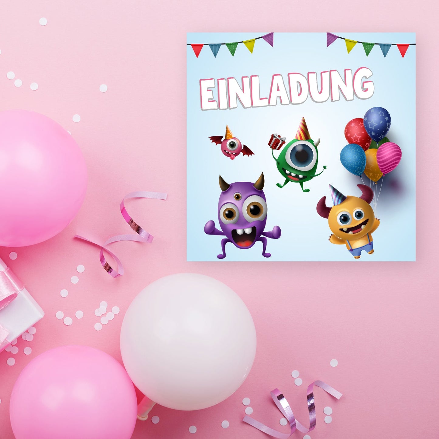 12 Einladungskarten Kindergeburtstag Kids Postkarten 14,8x14,8cm + 12 Umschläge Merz Designkarten