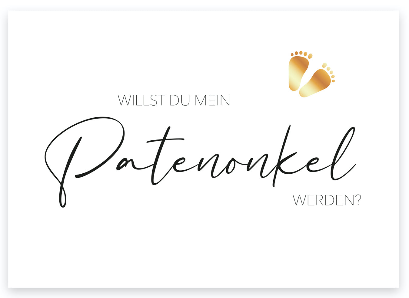 1 Premium Karte Patenonkel Taufzeuge Klappkarte 10,5x14,8cm und 1 Naturumschlag Merz Designkarten