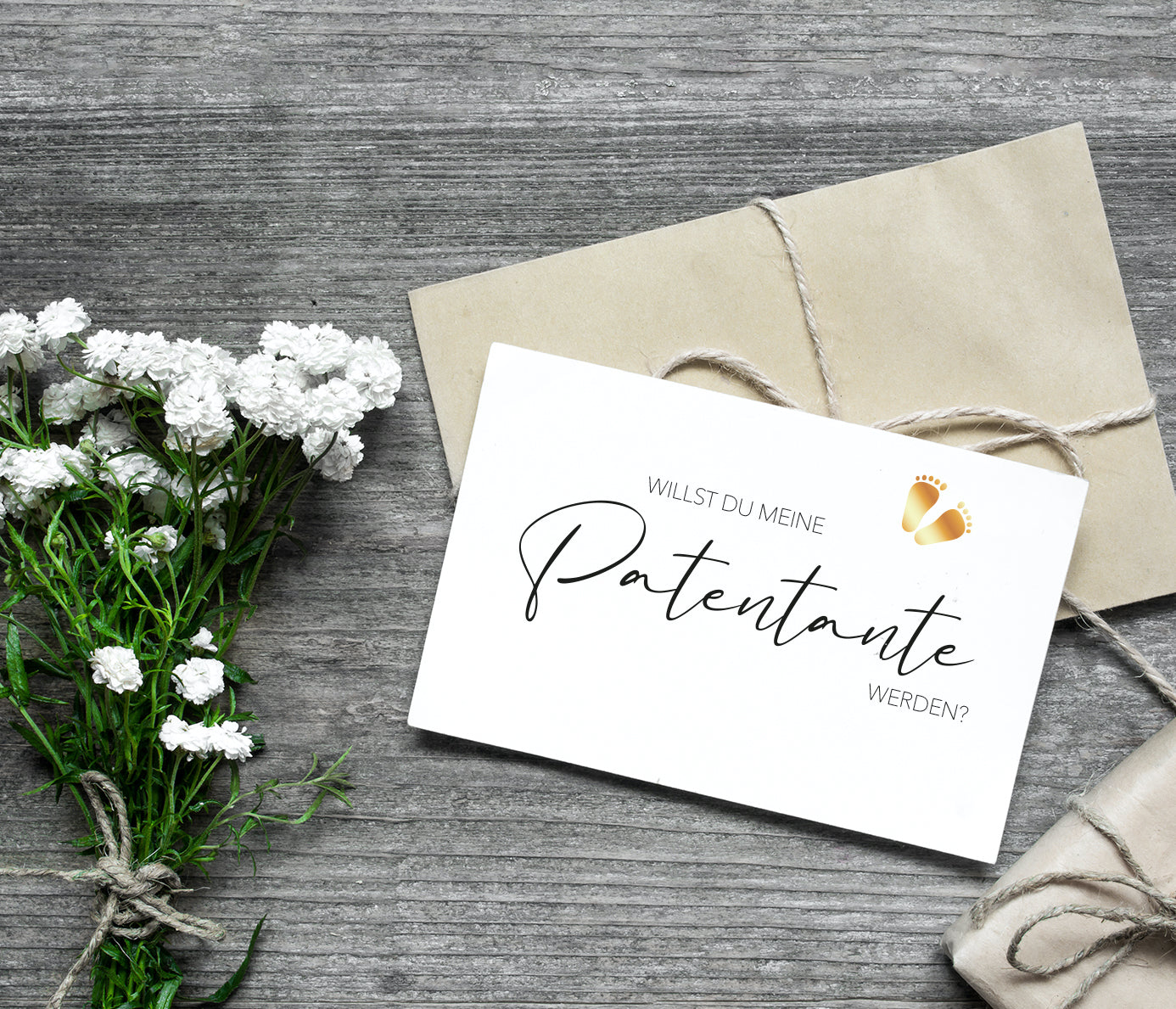 1 Premium Karte Patenonkel Taufzeuge Klappkarte 10,5x14,8cm und 1 Naturumschlag Merz Designkarten